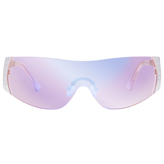 Saturn Satin Gold Crystal Clear Female Shield Sunglasses | Aire