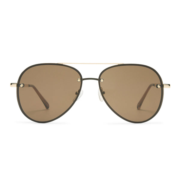 Mirzam Gold Uni-Sex Aviator Sunglasses | Aire – AIRE US