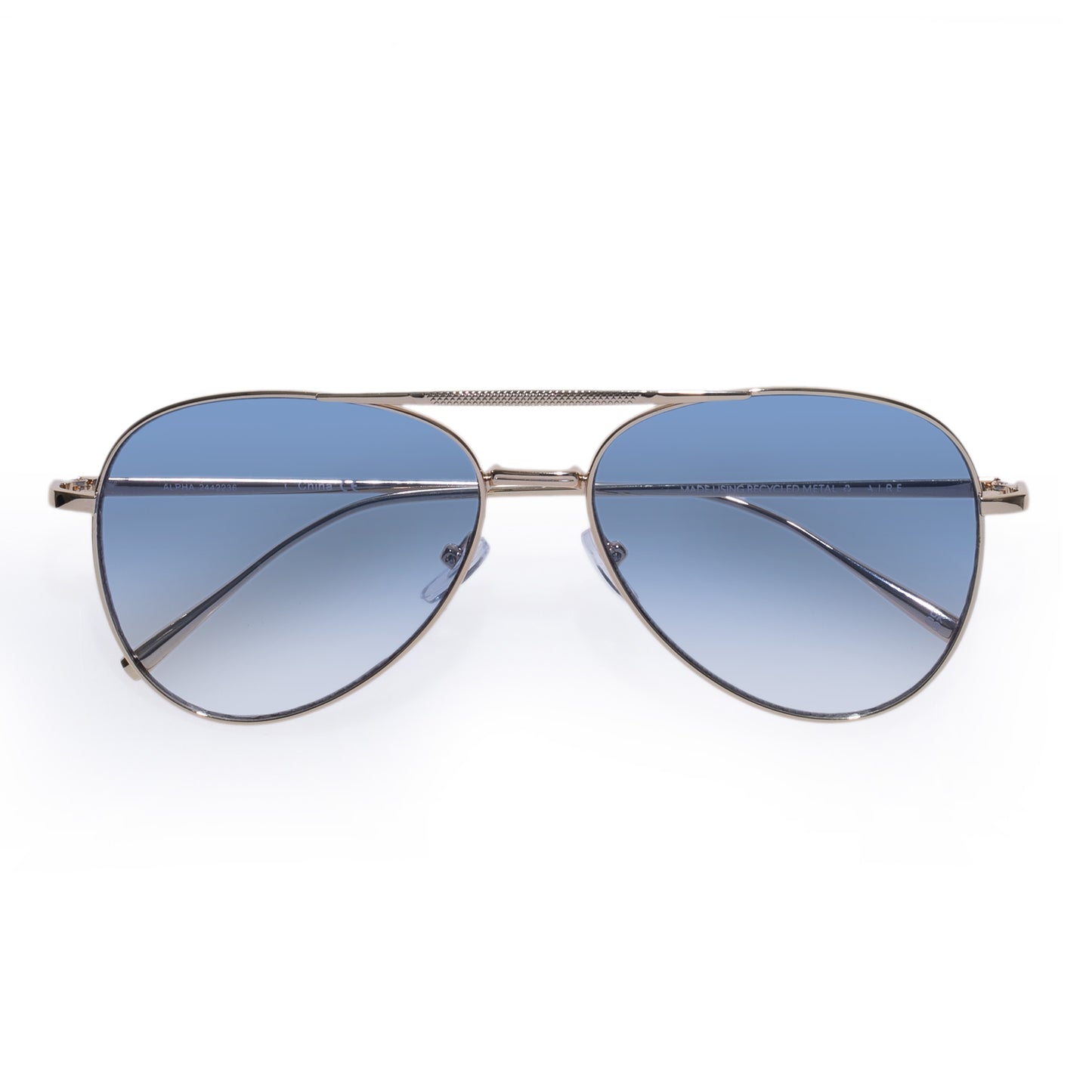 Alpha Bright Gold Uni-Sex Aviator Sunglasses | Aire