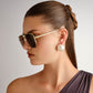 Asteroid Bright Gold Female Aviator Sunglasses | Aire