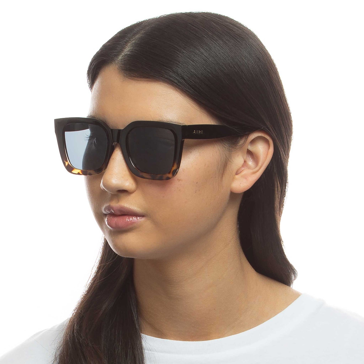 Abstraction Black Tort Female D-Frame Sunglasses | Aire