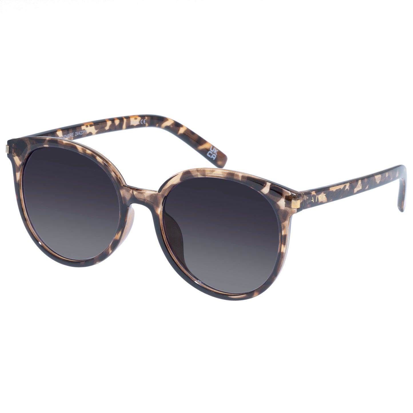 Lyrasphere Charcoal Tort Female Round Sunglasses | Aire