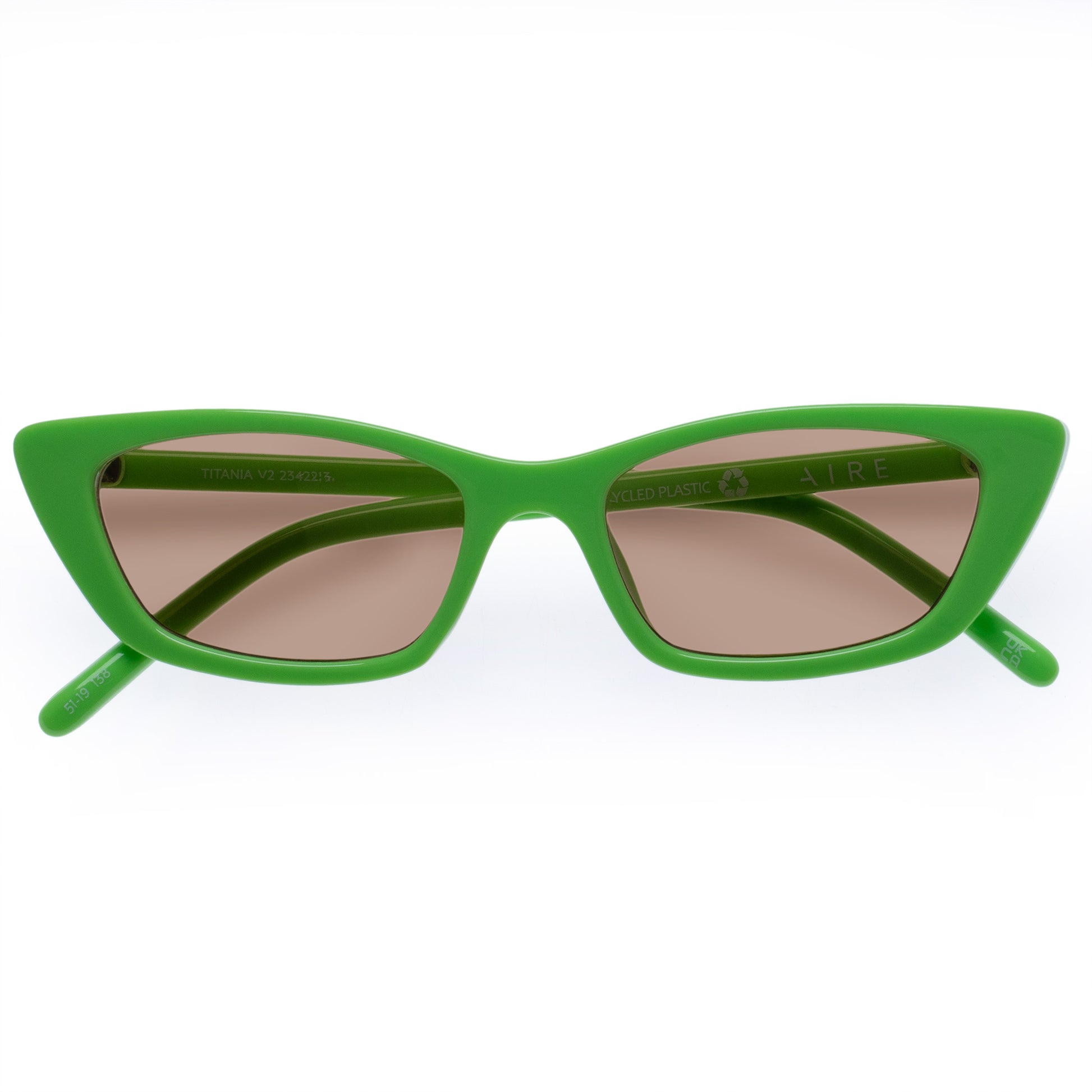 Titania Lime Green Female Cat-Eye Sunglasses | Aire