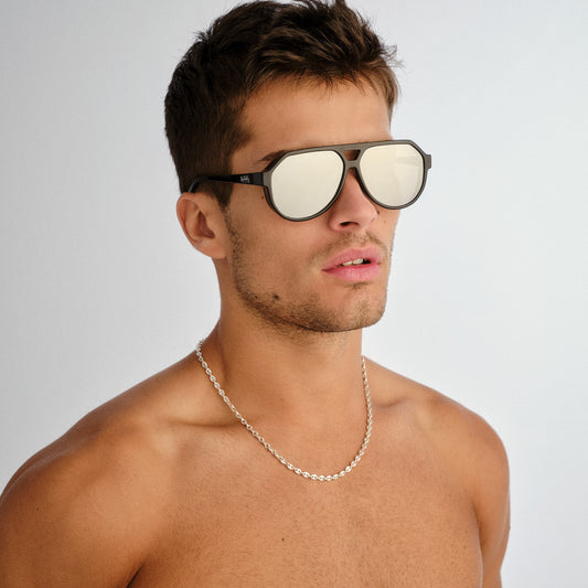 Shameless Black Uni-Sex Aviator Sunglasses | Aire