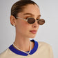 Objective Gold Female Oval Sunglasses | Aire