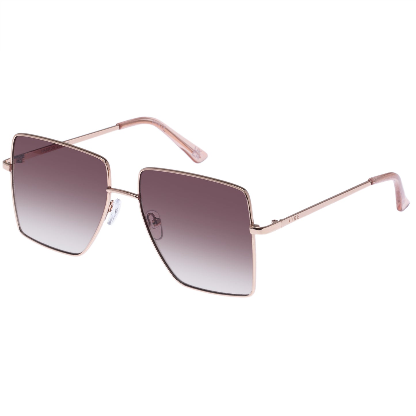 Hadron Gold Female Square Sunglasses | Aire