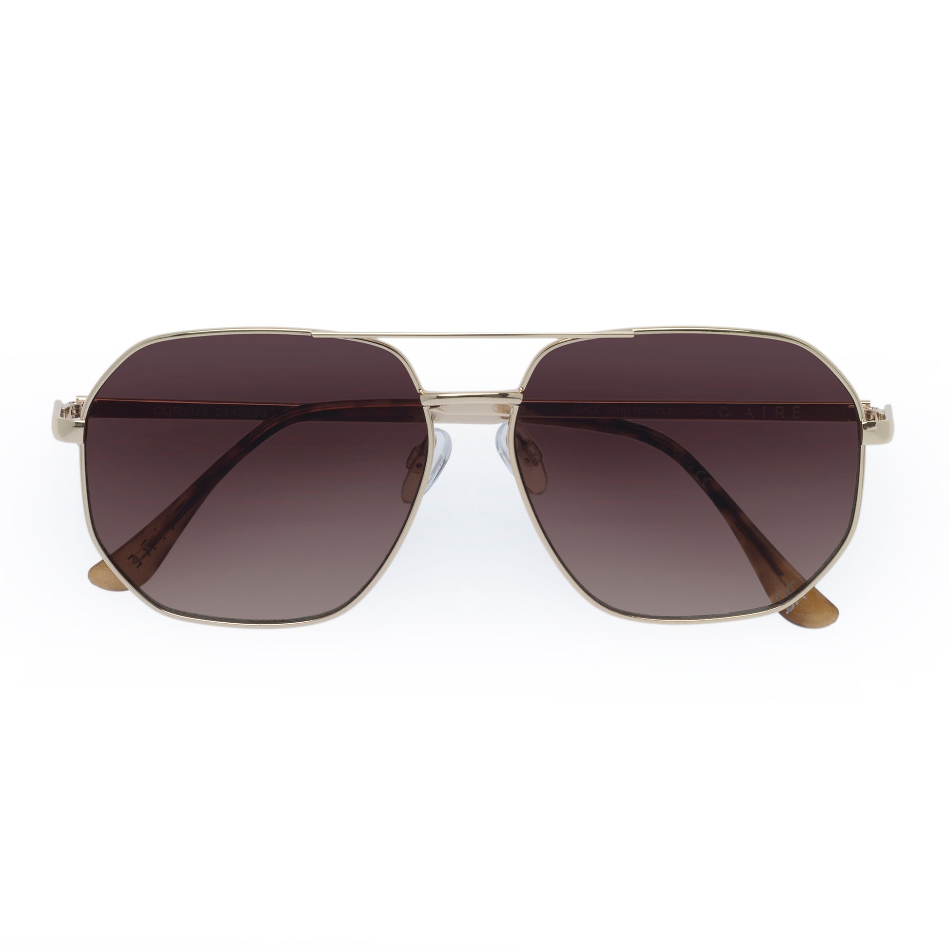 Corvus Gold Dark Tort Uni-Sex Aviator Sunglasses | Aire