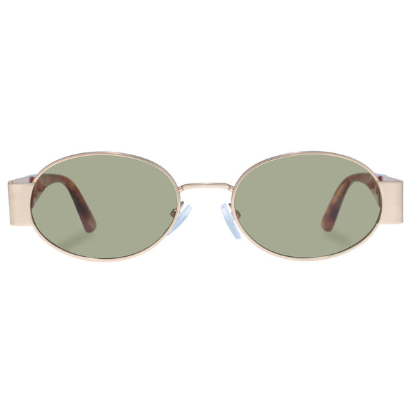Mars Satin Gold Vintage Tort Uni-Sex Oval Sunglasses | Aire – AIRE US