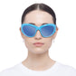 Helium Electric Blue Uni-Sex Wrap Sunglasses | Aire