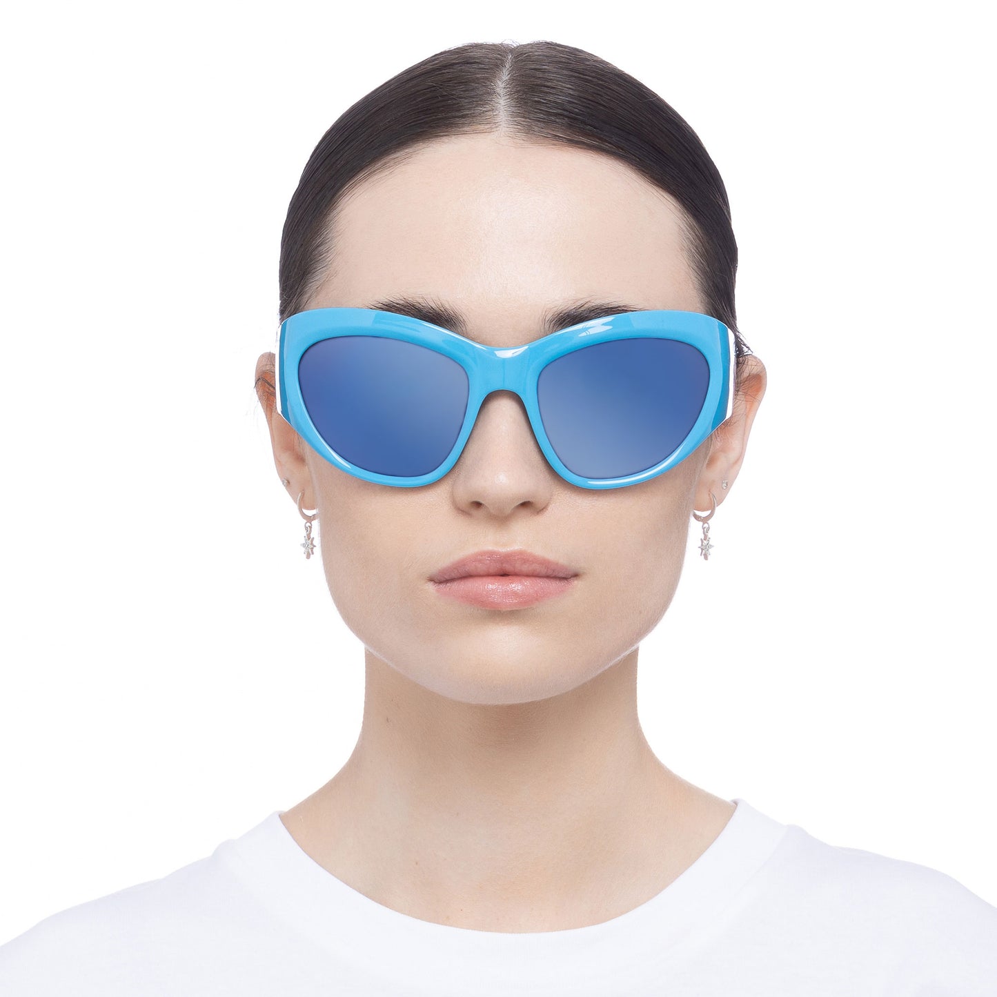 Helium Electric Blue Uni-Sex Wrap Sunglasses | Aire