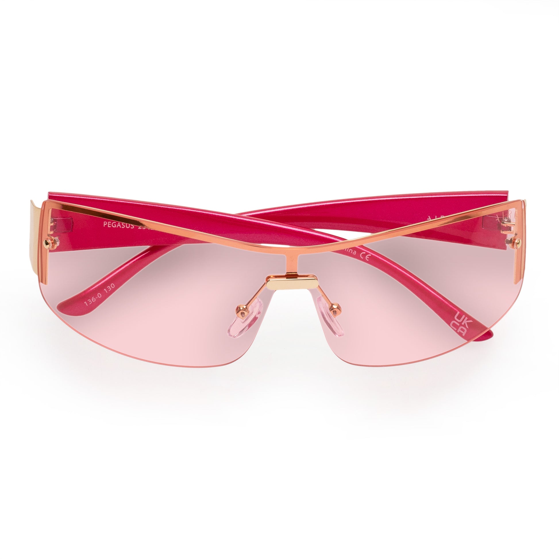 Pegasus Bright Gold Fuchsia Female Shield Sunglasses | Aire