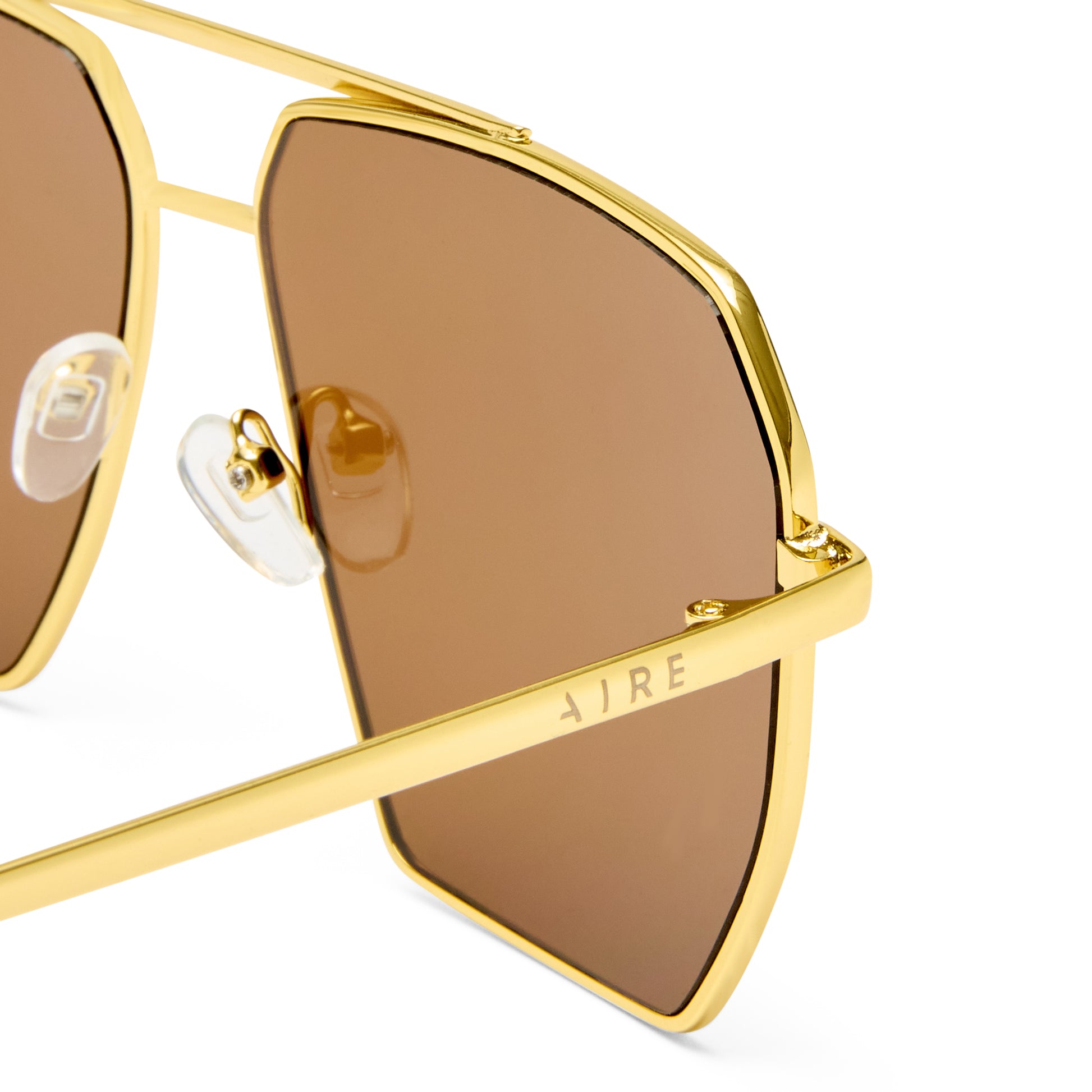 Asteroid Bright Gold Female Aviator Sunglasses | Aire