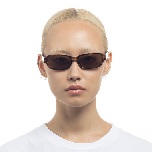 Crater Dark Tort Gold Uni-Sex Rectangle Sunglasses | Aire