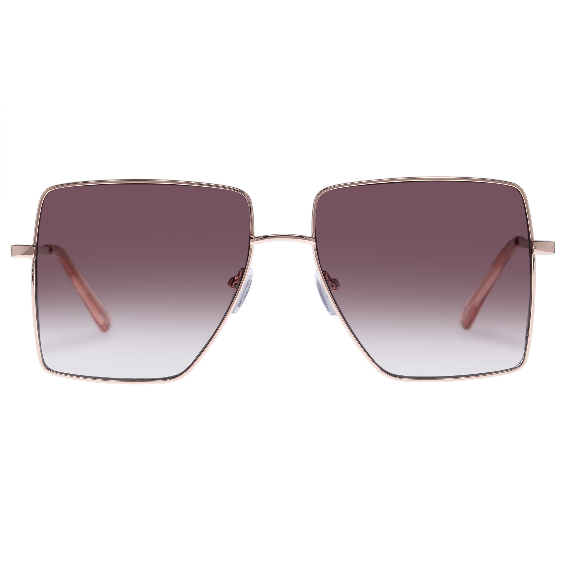 Hadron Gold Female Square Sunglasses | Aire