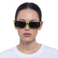 Ceres Lime Chrome Uni-Sex Rectangle Sunglasses | Aire