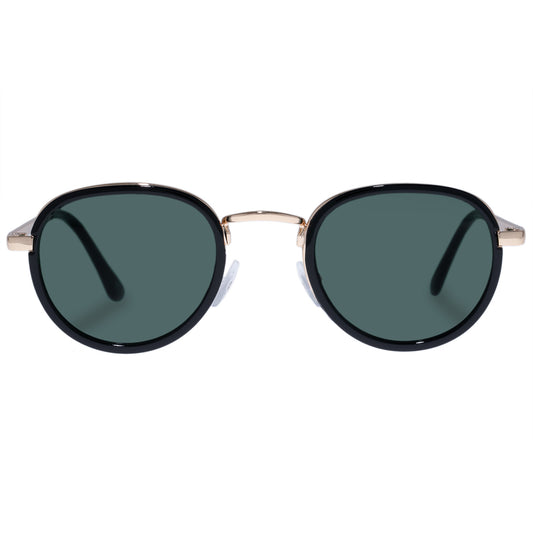 Cygnus Black Gold Uni-Sex Round Sunglasses | Aire