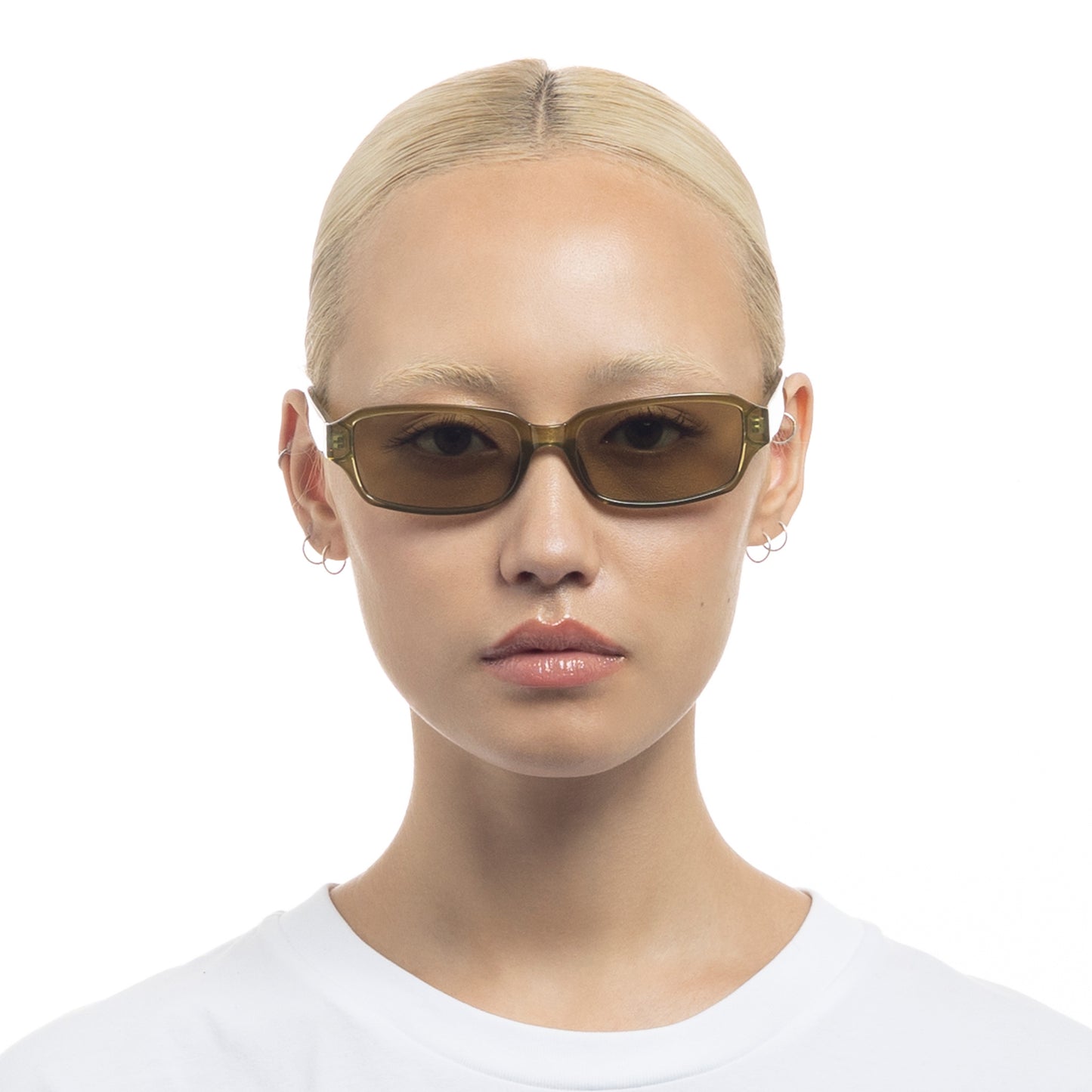 Crater Khaki Gold Uni-Sex Rectangle Sunglasses | Aire