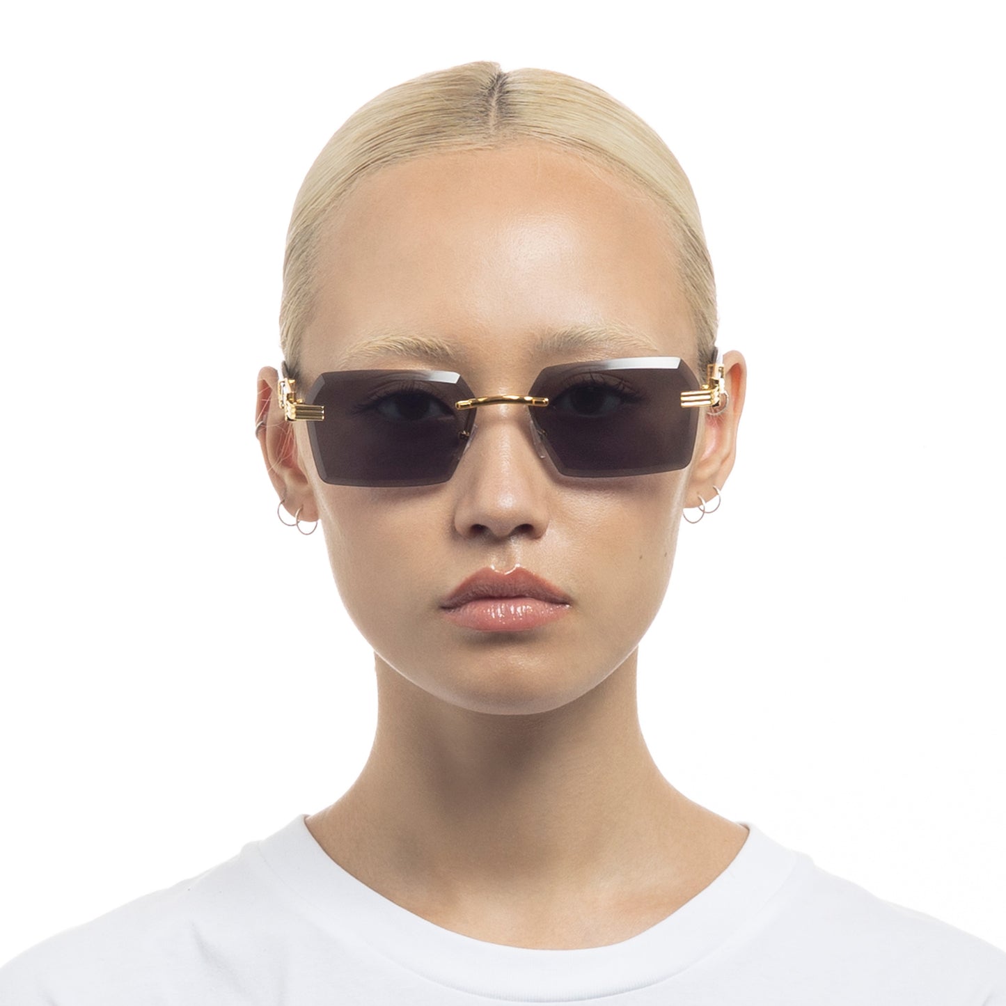 Nebula Bright Gold Black Uni-Sex Rectangle Sunglasses | Aire