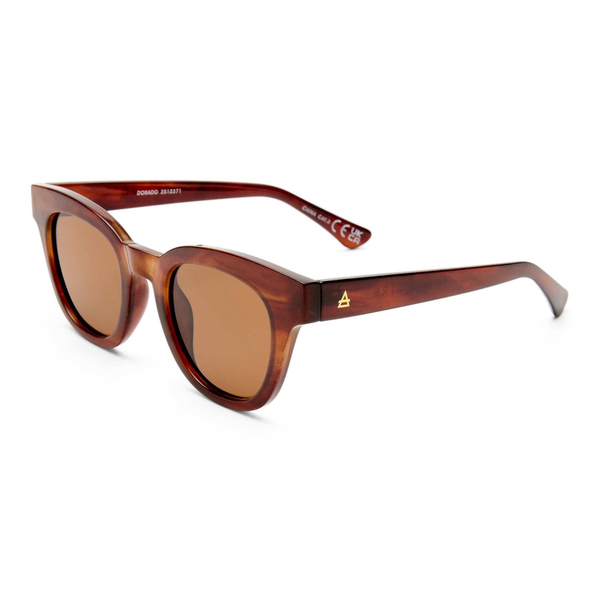 Dorado Hazelnut Marble Uni-Sex Round Sunglasses | Aire