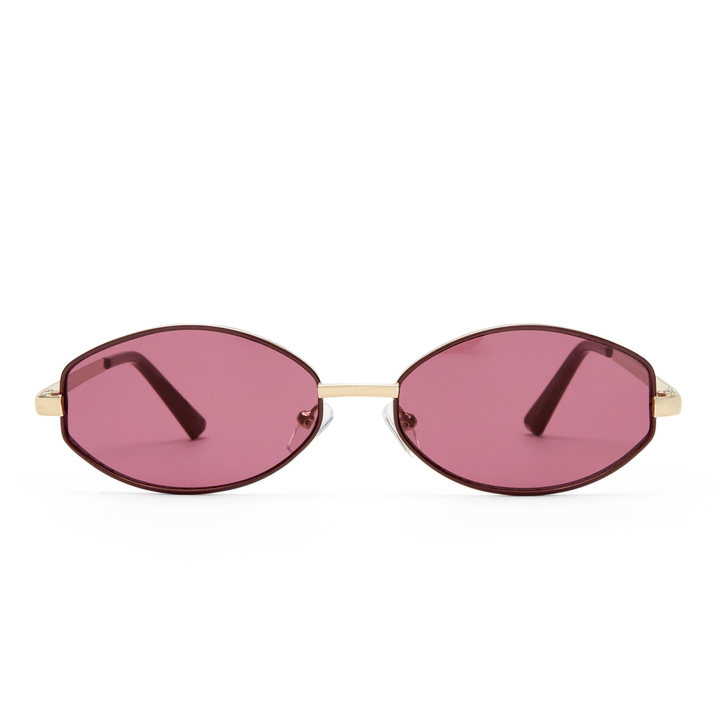 Objective Gold Burgundy Mono Female Oval Sunglasses | Aire
