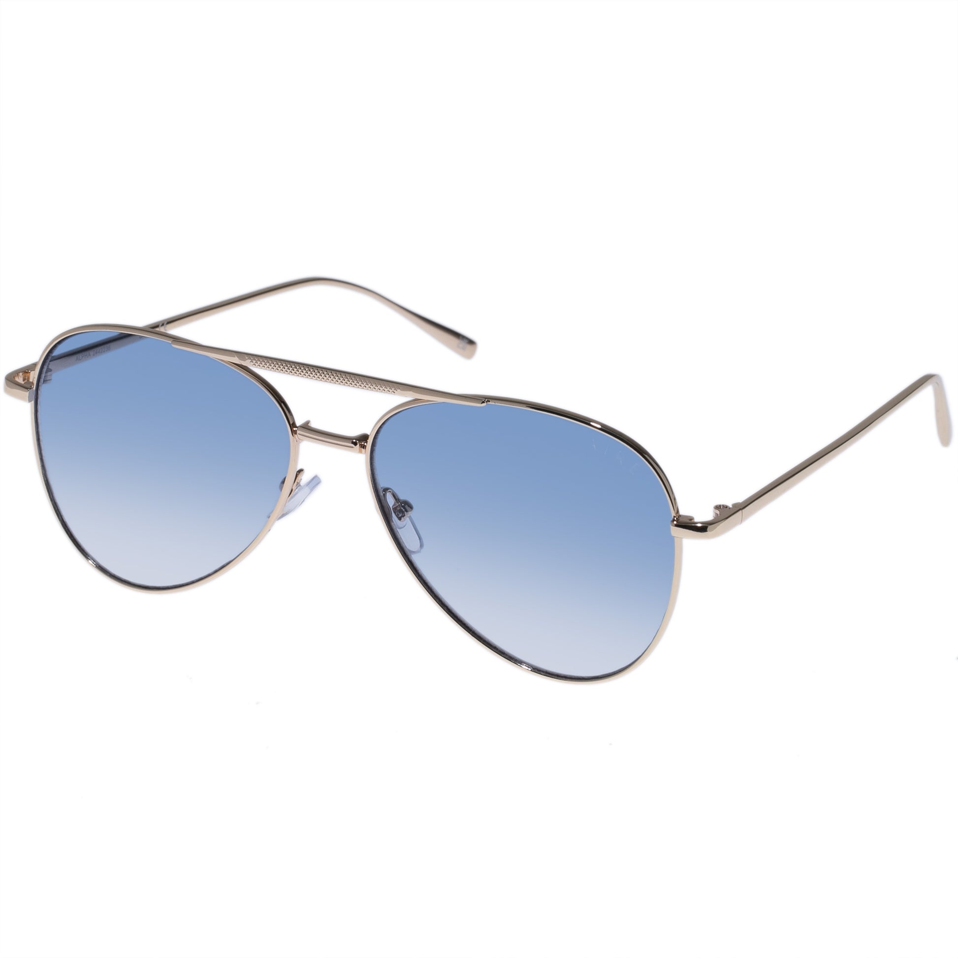 Alpha Bright Gold Uni-Sex Aviator Sunglasses | Aire