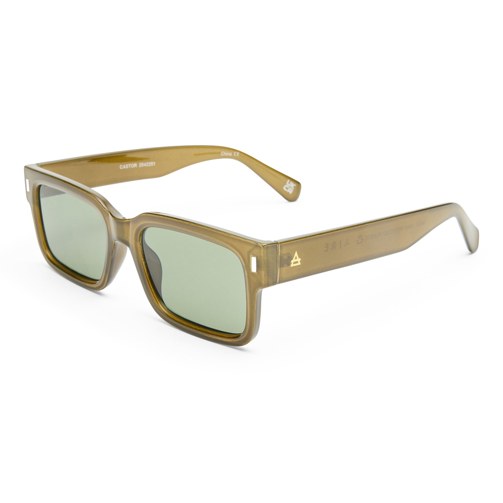 Castor Khaki Uni-Sex Rectangle Sunglasses | Aire