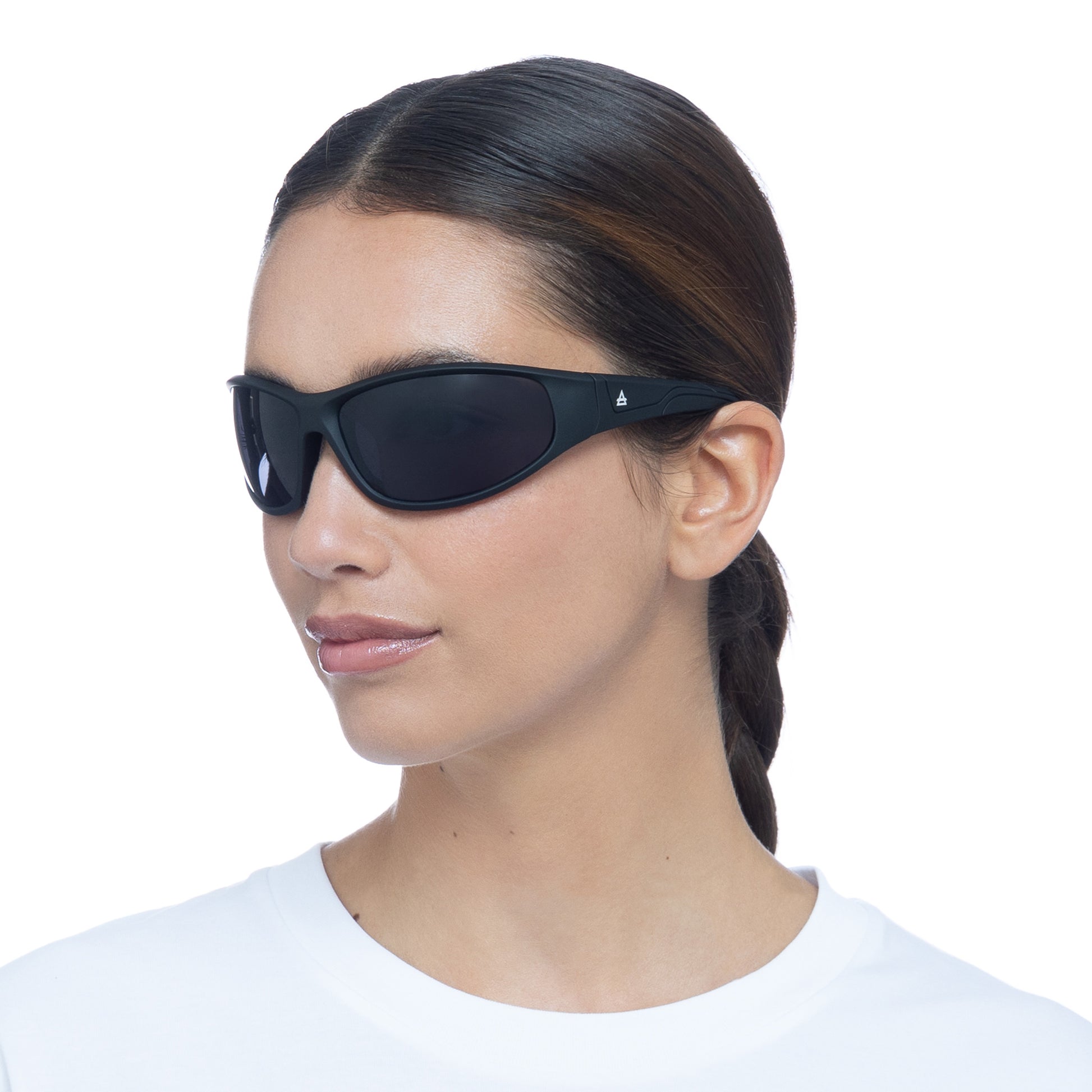 Tucana Black Rubber Uni-Sex Wrap Sunglasses | Aire