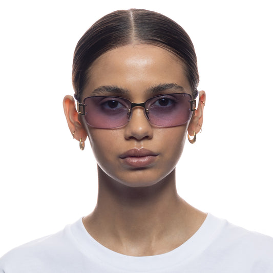 Phoenix Bright Gold Lilac Female Shield Sunglasses | Aire