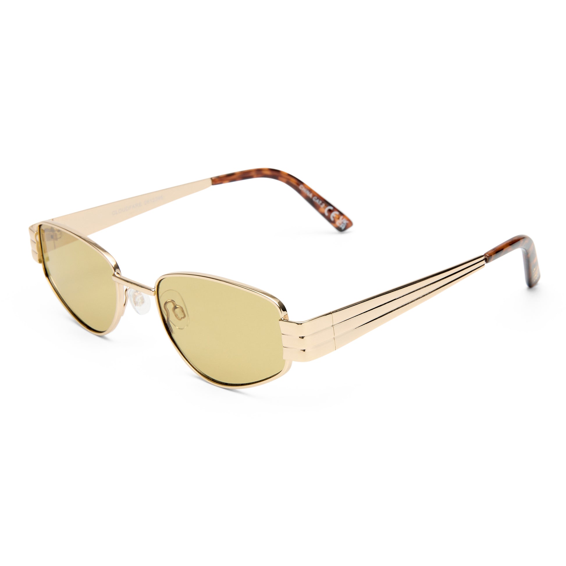 Cloudfare Gold Dark Tort Uni-Sex Aviator Sunglasses | Aire