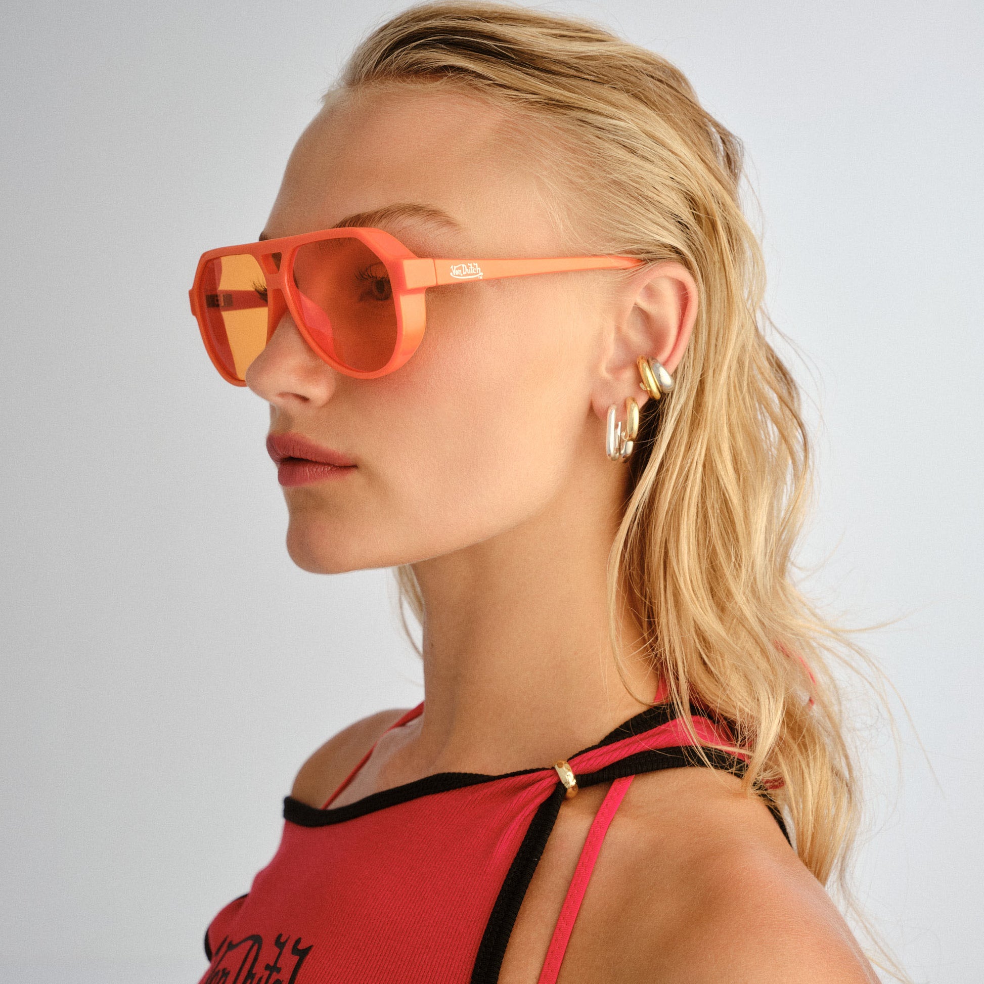 Shameless Neon Orange Uni-Sex Aviator Sunglasses | Aire
