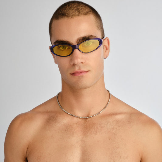 Poison Cobalt Blue Uni-Sex Oval Sunglasses | Aire