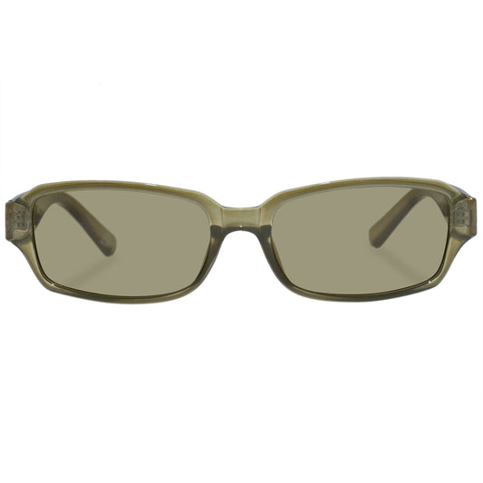 Crater Khaki Gold Uni-Sex Rectangle Sunglasses | Aire