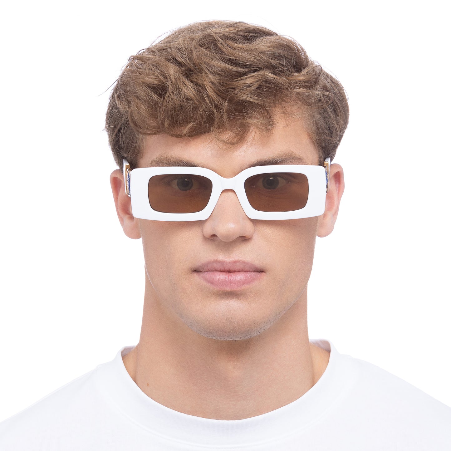 Apollo White Uni-Sex Rectangle Sunglasses | Aire