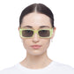 Orion Glowing Green Marble Uni-Sex Rectangle Sunglasses | Aire