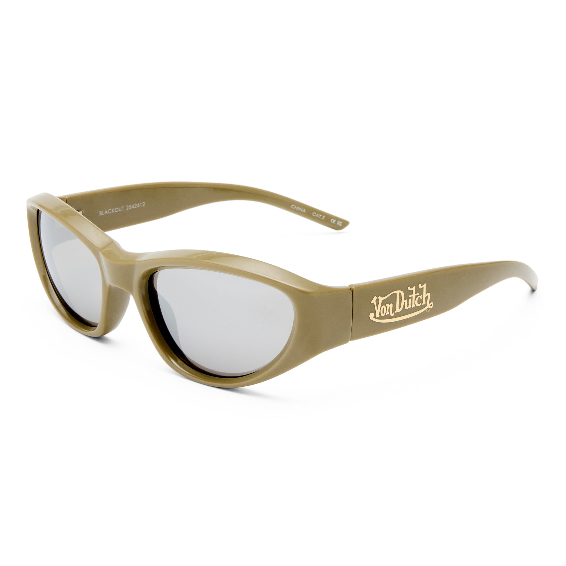 Blackout Destroyed Khaki Uni-Sex Cat-Eye Sunglasses | Aire