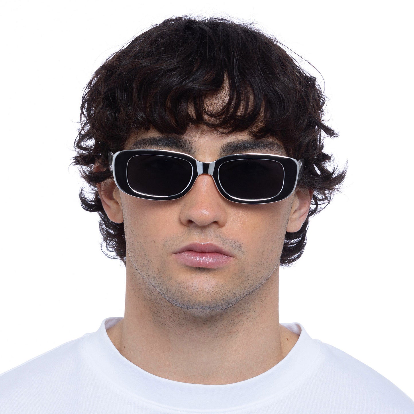 Ceres Silver Chrome Uni-Sex Rectangle Sunglasses | Aire