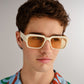 Pluto Ivory Uni-Sex Rectangle Sunglasses | Aire