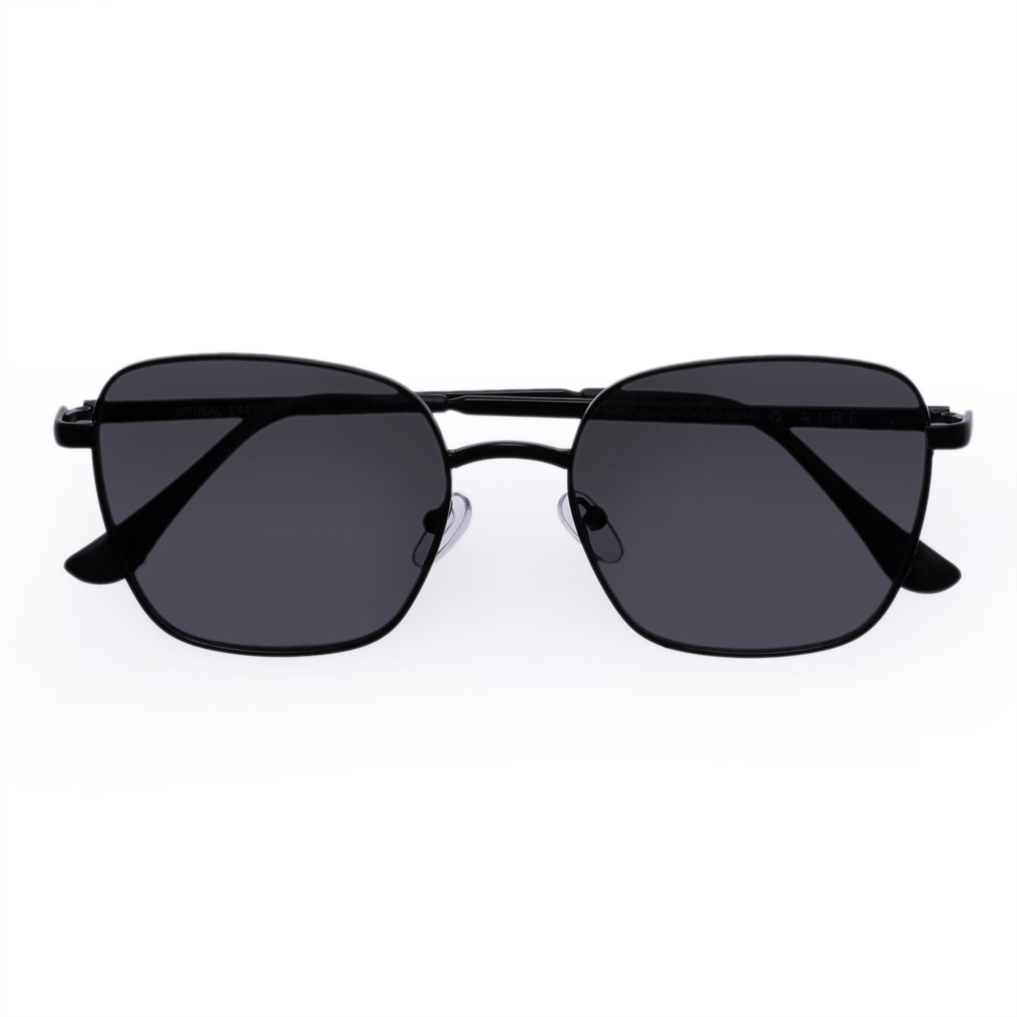 Spiral Matte Black Female Square Sunglasses | Aire