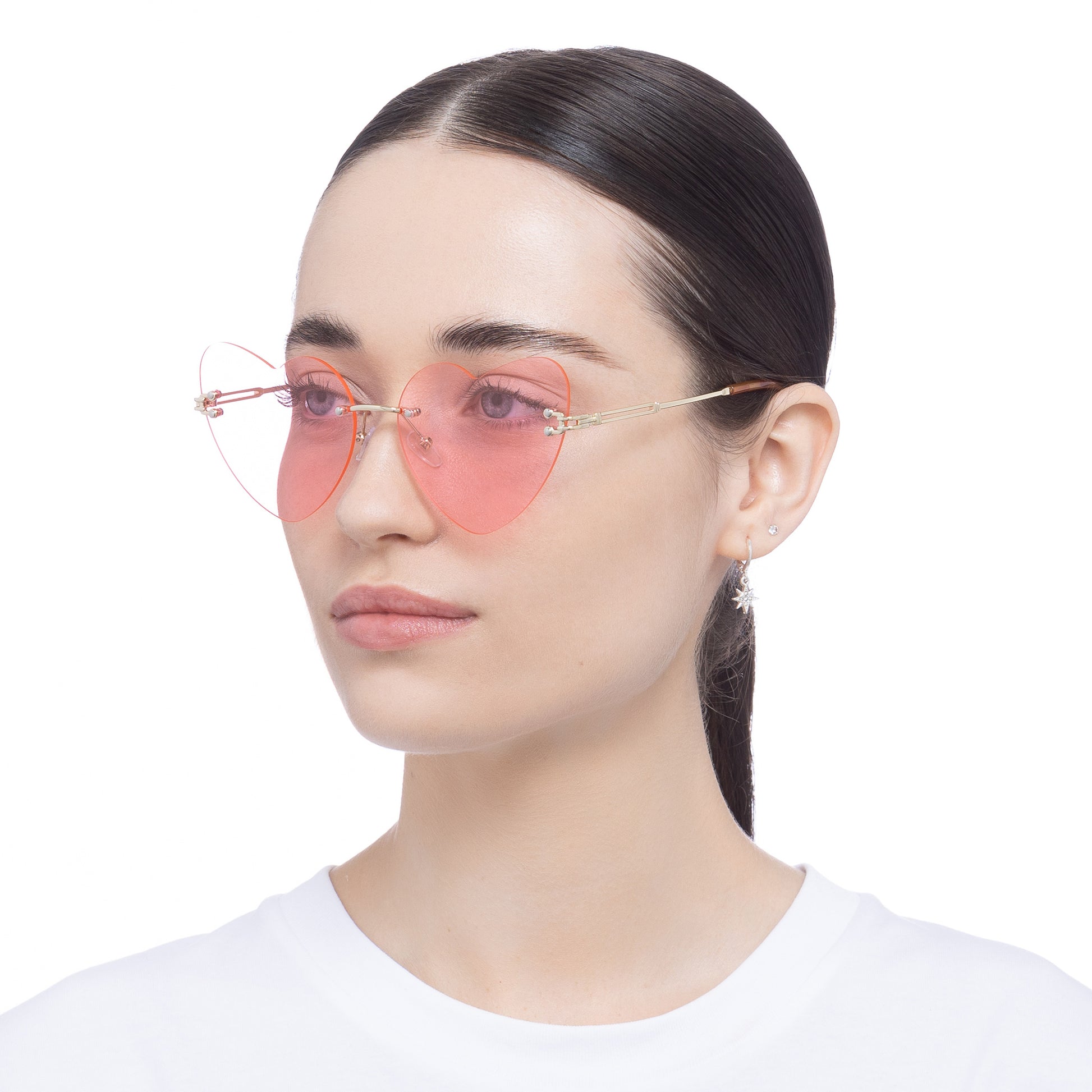 Cosmic Love Gold Pink Female Cat-Eye Sunglasses | Aire