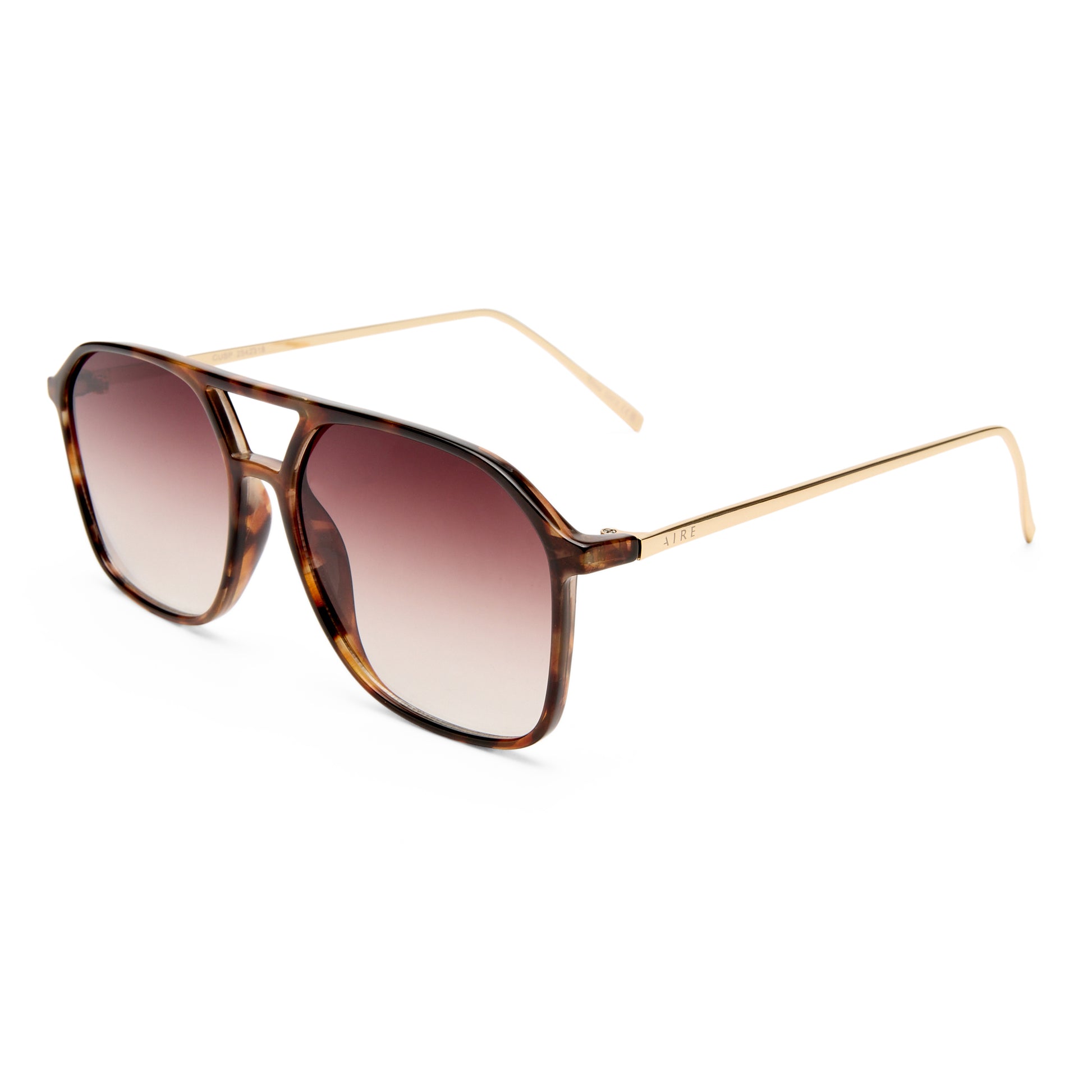 Cusp Dark Tort Gold Uni-Sex Aviator Sunglasses | Aire