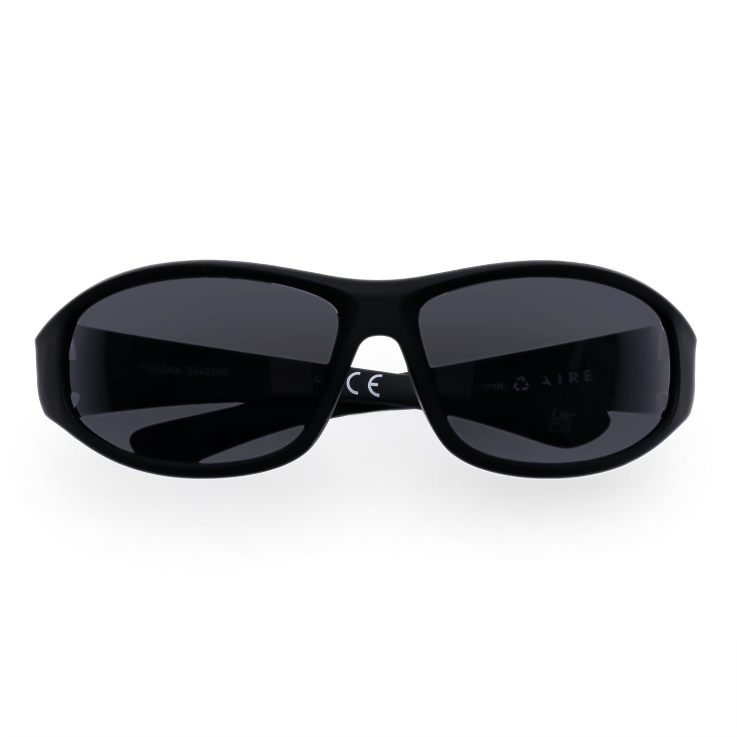 Tucana Black Rubber Uni-Sex Wrap Sunglasses | Aire