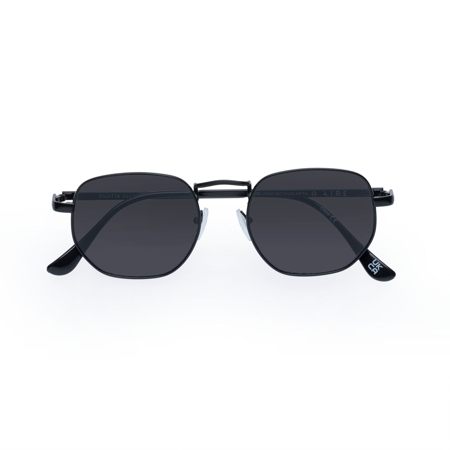 Sagitta Matte Black Uni-Sex Square Sunglasses | Aire