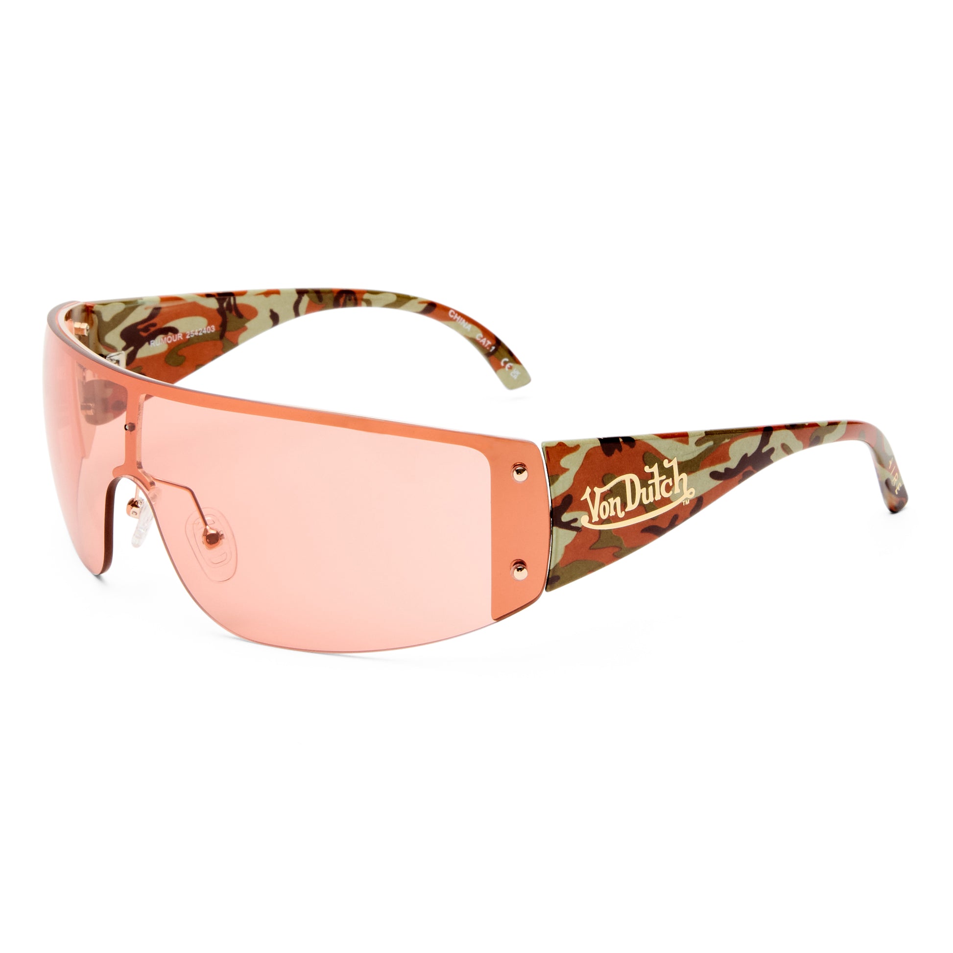 Rumour Gold Camo Female Aviator Sunglasses | Aire