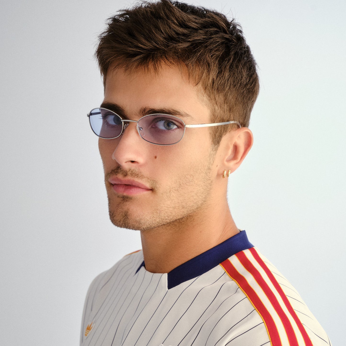 High Beam Silver Clear Uni-Sex Oval Sunglasses | Aire