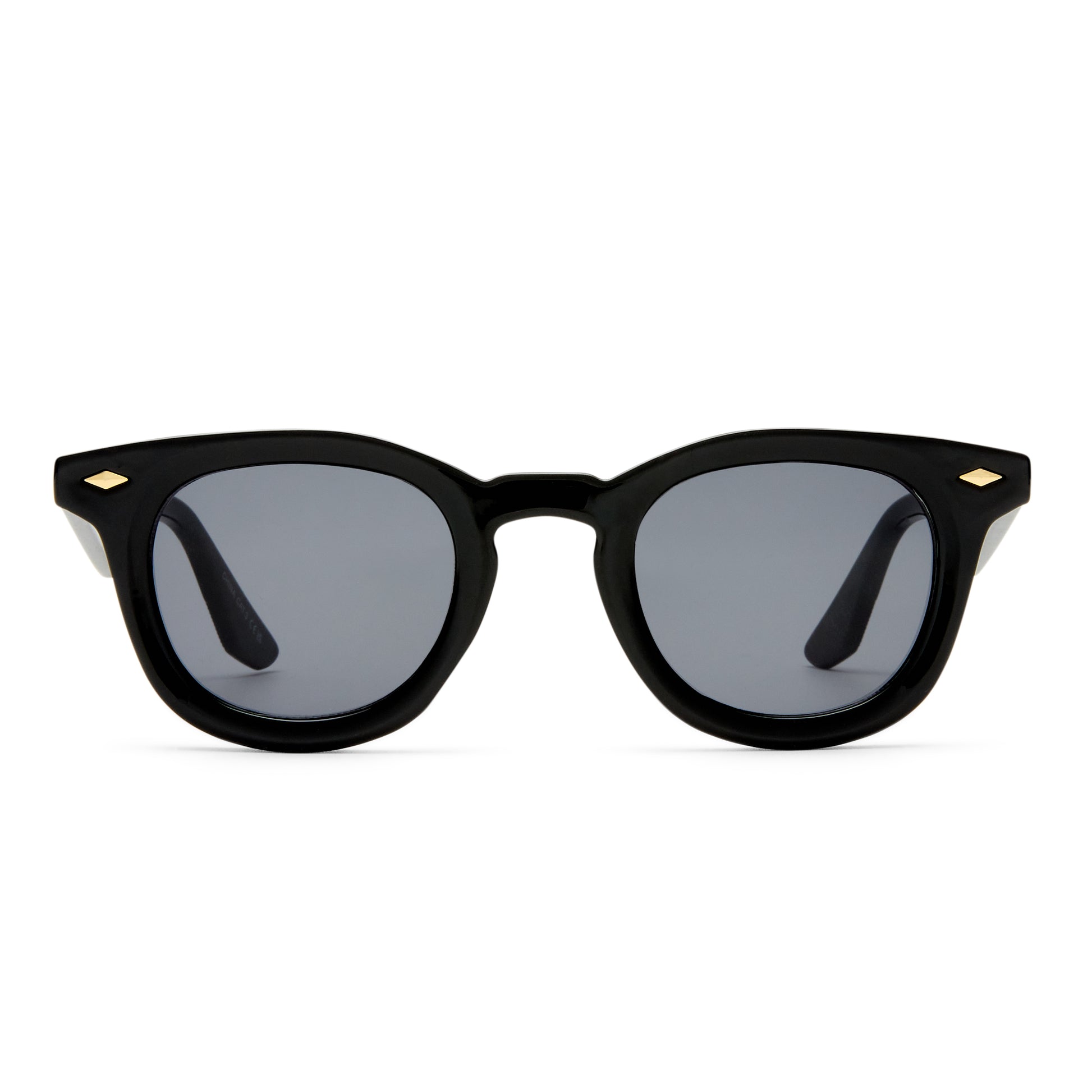 Aperture Black Uni-Sex Round Sunglasses | Aire