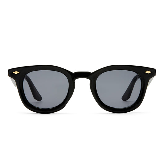 Aperture Black Uni-Sex Round Sunglasses | Aire