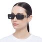 Apollo Black Uni-Sex Rectangle Sunglasses | Aire