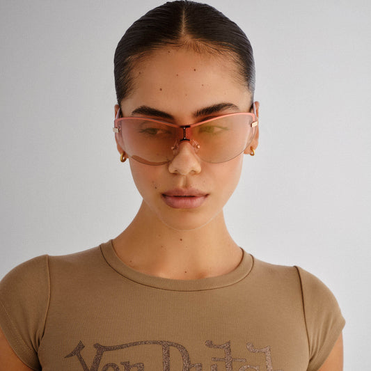 Bombshell Gold Pink Crush Female Aviator Sunglasses | Aire