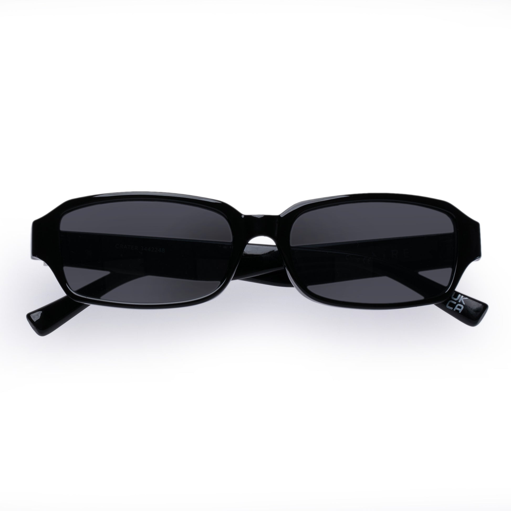 Crater Black Silver Uni-Sex Rectangle Sunglasses | Aire