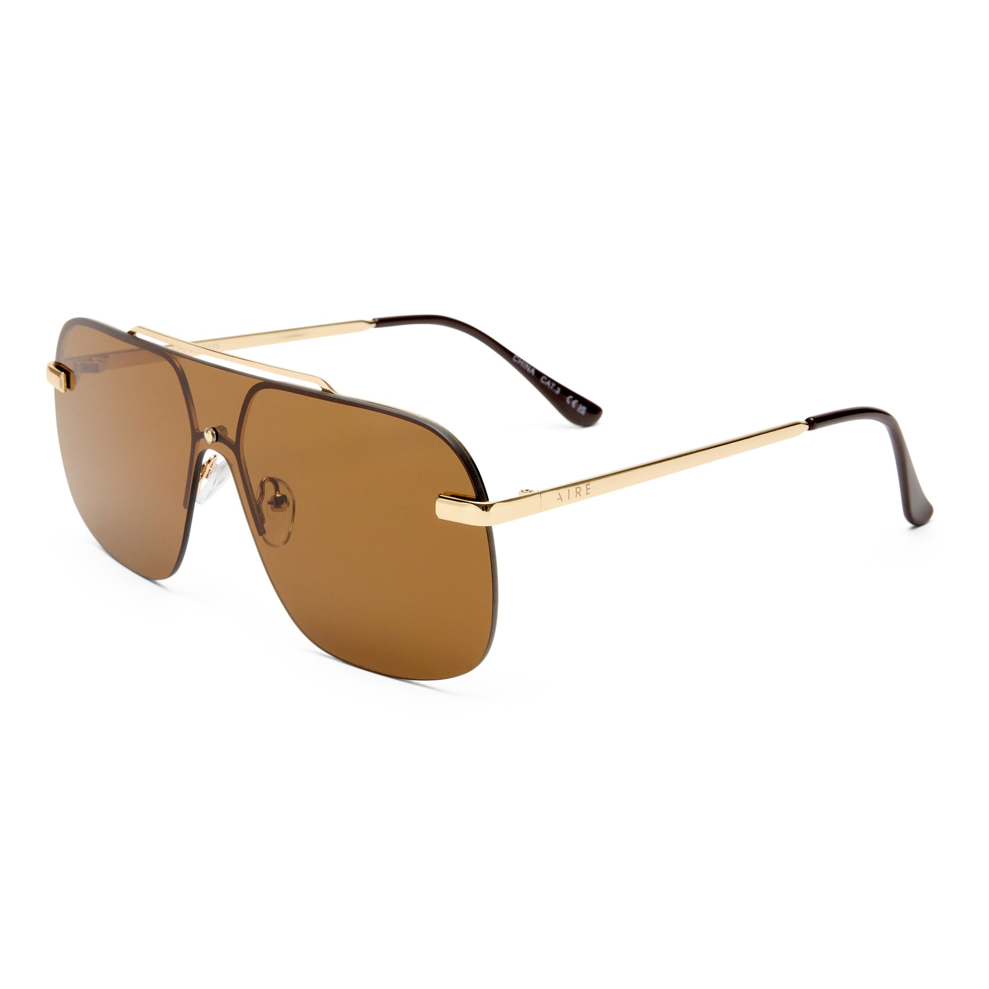 Venatici Gold Female Aviator Sunglasses | Aire